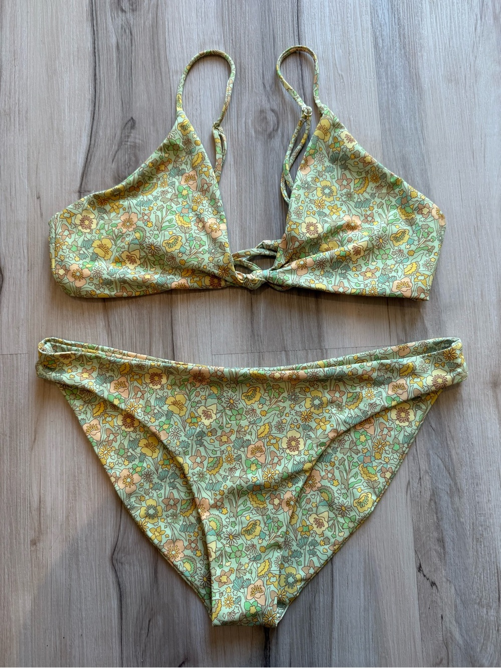 Skatie Green Floral Bikini Set chic
